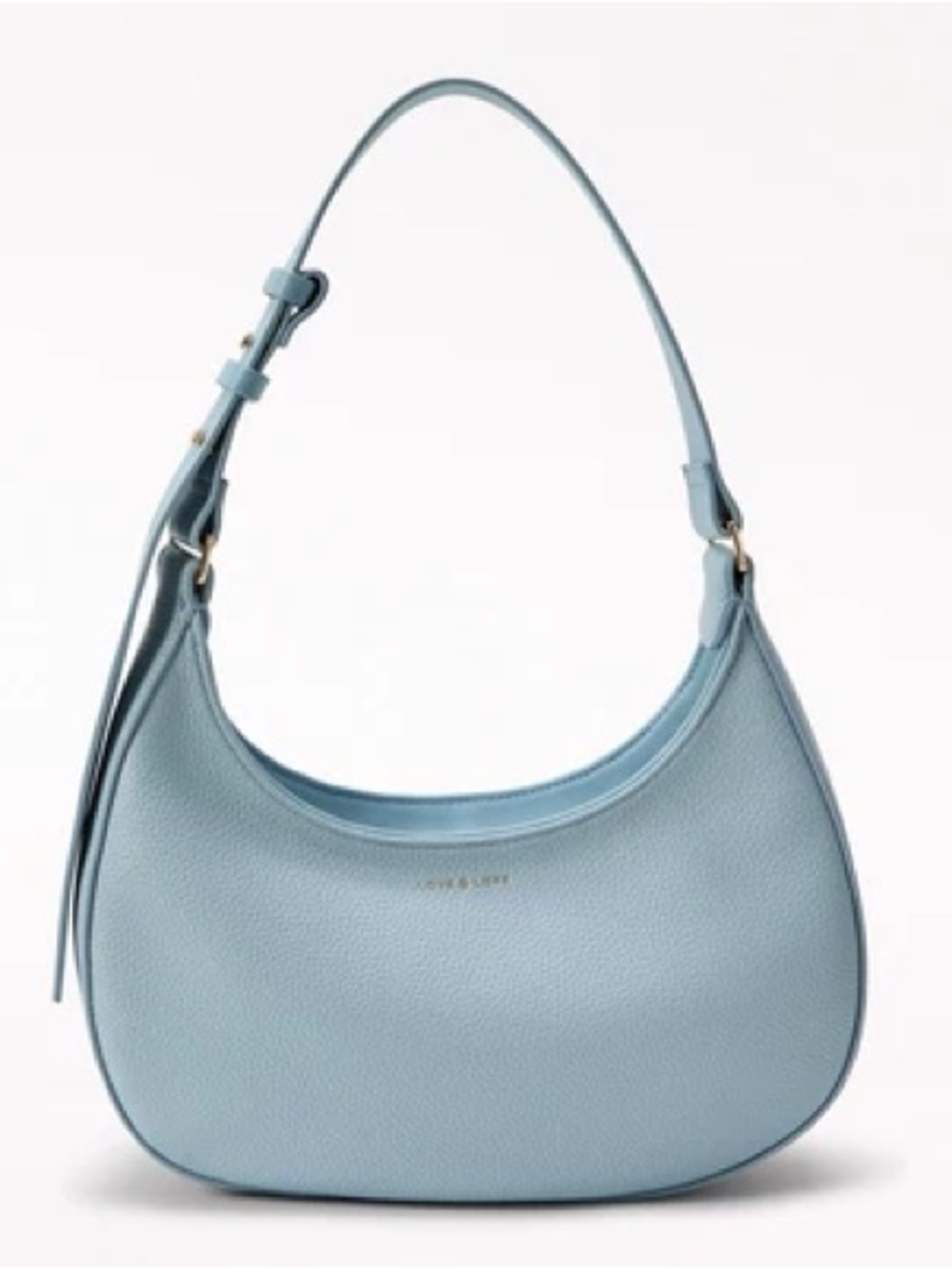 Love & Lore Mini Crescent Bag in Blue Gloss